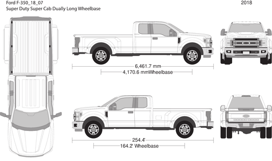 2018 Ford F-350 vector wrap template V07, Design-Ready PDF - GravBase