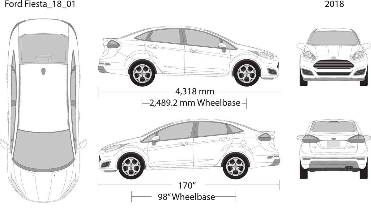 2018 Ford Fiesta vector wrap template V01, Design-Ready PDF - GravBase