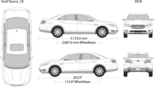 2018 Ford Taurus V18 Vehicle Wrap Template