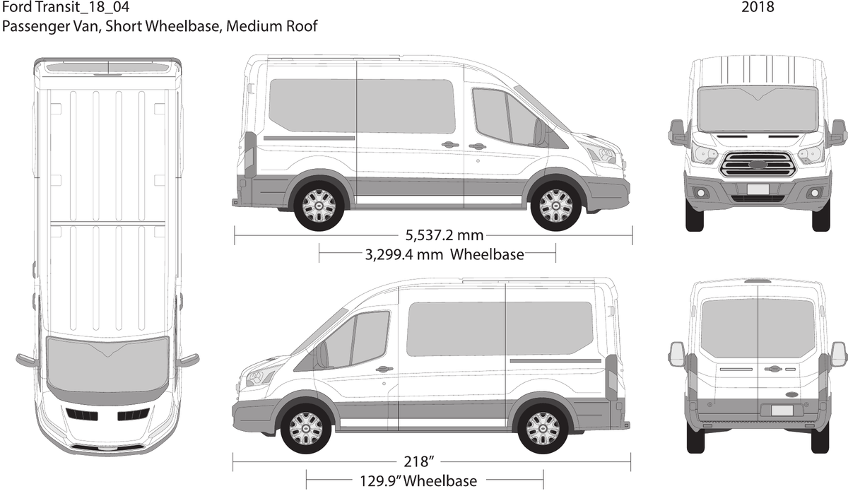 2018 Ford Transit Sliding Door vector wrap template V04, Design-Ready PDF - GravBase