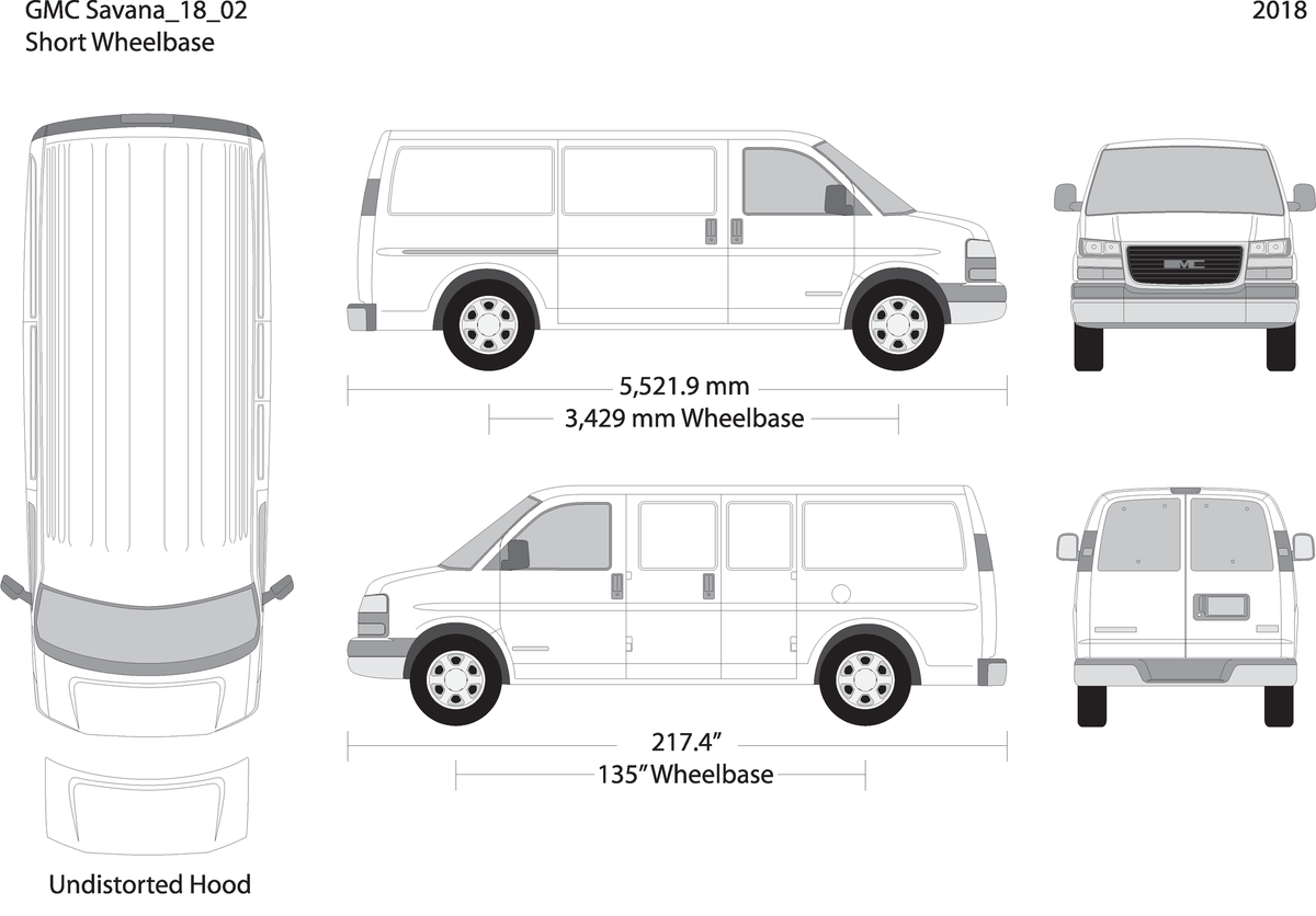2018 Gmc Savana V02 Vehicle Wrap Template