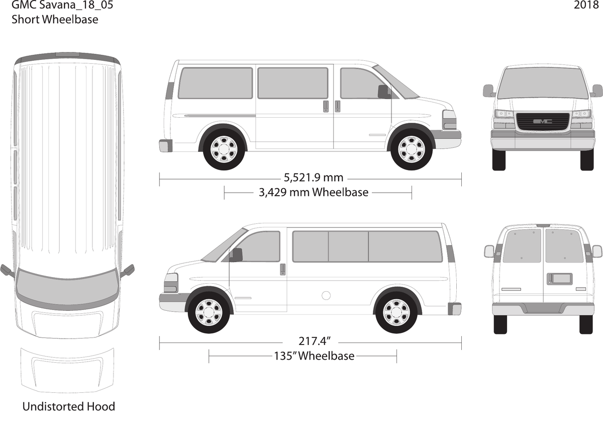 2018 GMC Savana Vector Wrap Template - GravBase