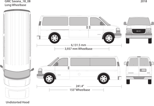 2018 GMC Savana vector wrap template V08, Design-Ready PDF - GravBase