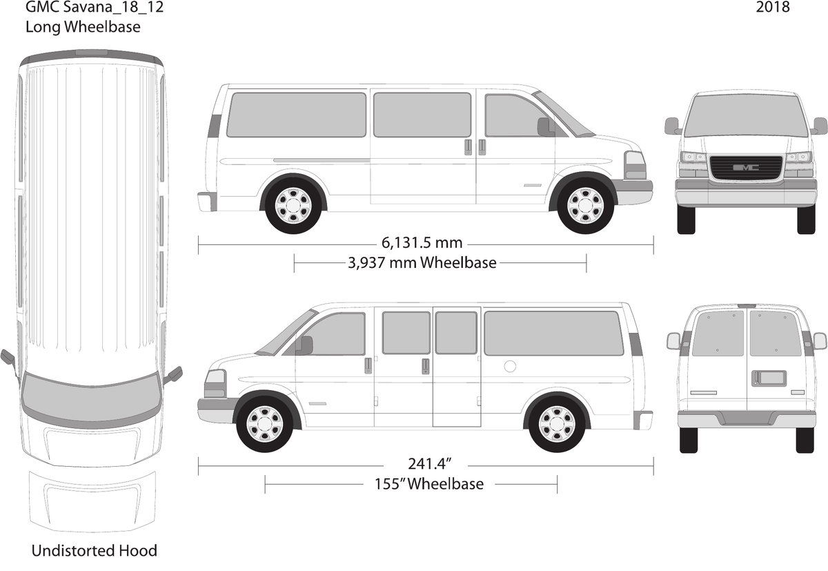 2018 GMC Savana Vector Wrap Template - GravBase