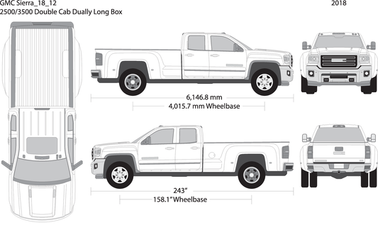 2018 Gmc Sierra 2500 3500 Hd V12 Vehicle Wrap Template