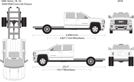 2018 GMC Sierra 2500-3500 HD vector wrap template V16, Design-Ready PDF - GravBase