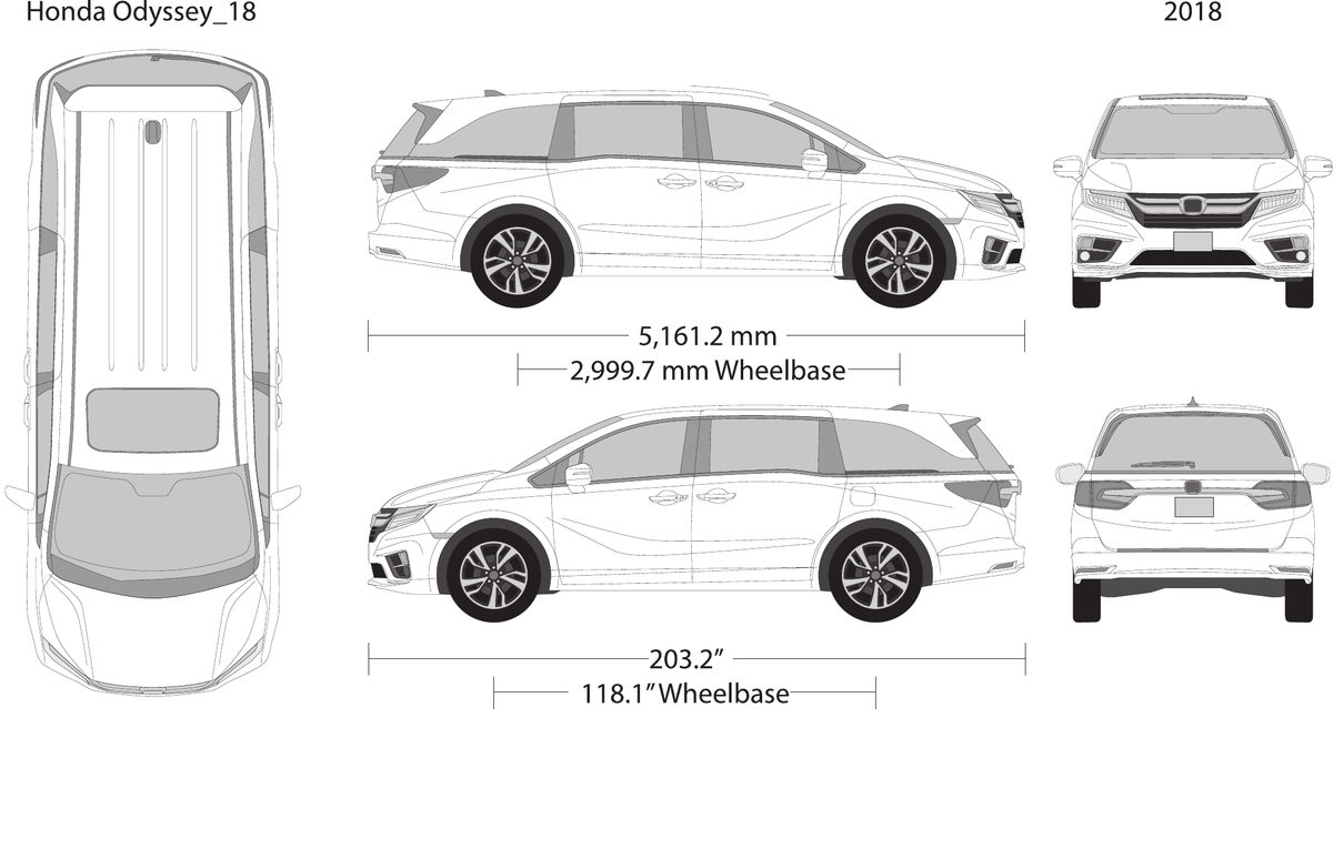2018 Honda Odyssey vector wrap template, Design-Ready PDF - GravBase