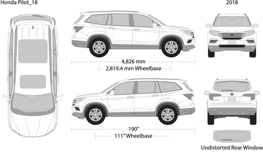 2018 Honda Pilot V18 Vehicle Wrap Template
