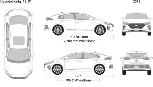 2018 Hyundai Ioniq V01 Vehicle Wrap Template