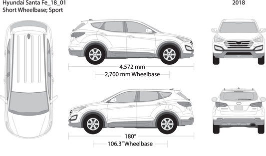 2018 Hyundai Santa Fe V01 Vehicle Wrap Template