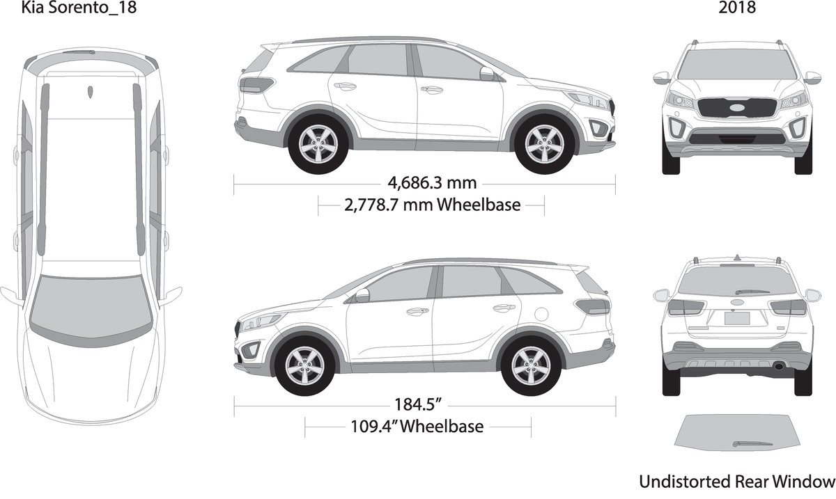 2018 Kia Sorento V18 Vehicle Wrap Template