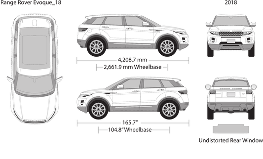 2018 Land Rover Evoque Vector Wrap Template - GravBase