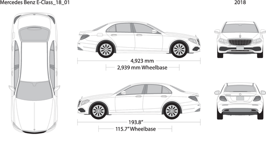 2018 Mercedes E Class V01 Vehicle Wrap Template