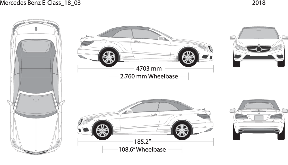 2018 Mercedes E Class V03 Vehicle Wrap Template