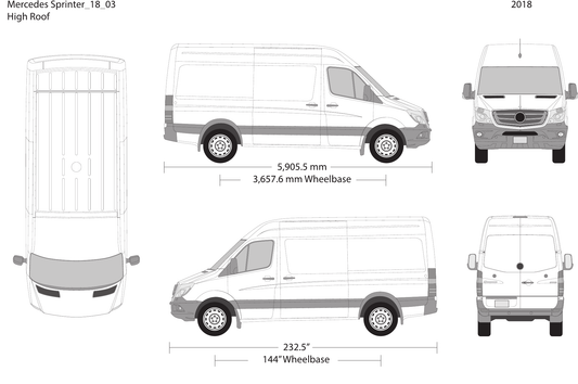 2018 Mercedes Sprinter Vector Wrap Template - GravBase