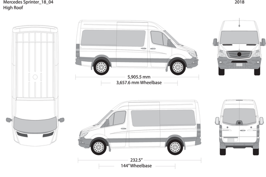 2018 Mercedes Sprinter V04 Vehicle Wrap Template