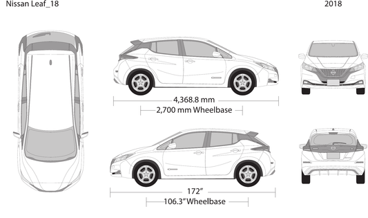 2018 Nissan Leaf vector wrap template, Design-Ready PDF - GravBase