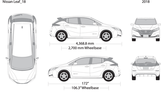 2018 Nissan Leaf V18 Vehicle Wrap Template