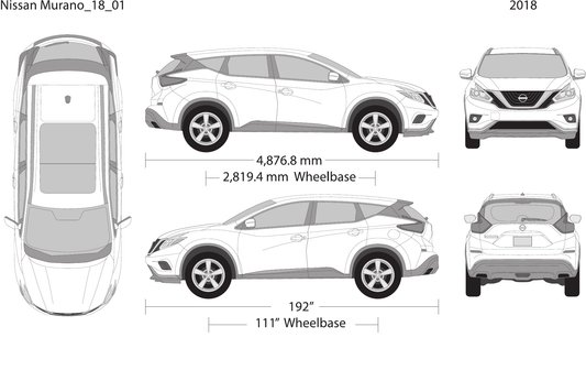 2018 Nissan Murano vector wrap template, Design-Ready PDF - GravBase