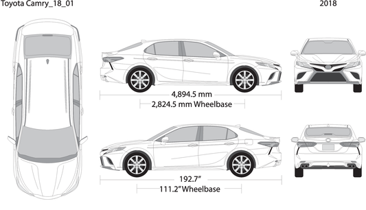 2018 Toyota Camry V01 Vehicle Wrap Template