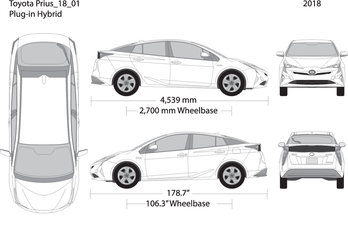 2018 Toyota Prius V01 Vehicle Wrap Template