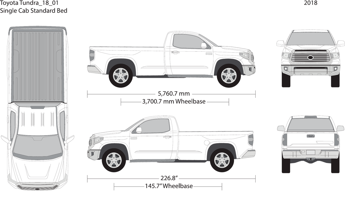 2018 Toyota Tundra vector wrap template V01, Design-Ready PDF - GravBase