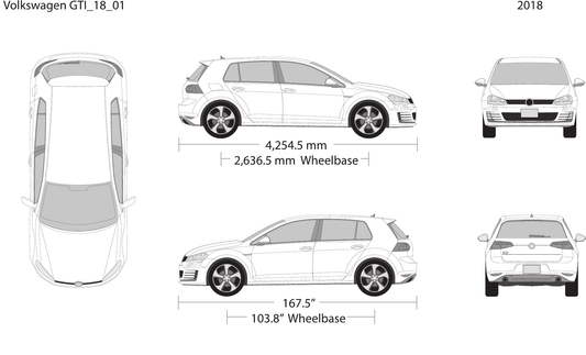 2018 Volkswagen GTI vector wrap template V01, Design-Ready PDF - GravBase