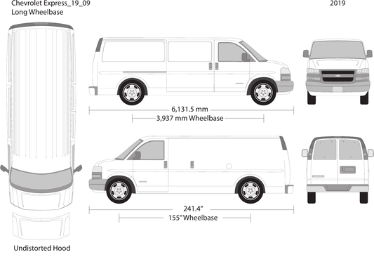 2019 Chevy Express Vector Wrap Template - GravBase