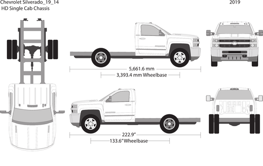 2019 Chevy Silverado 2500-3500 HD vector wrap template V14, Design-Ready PDF - GravBase