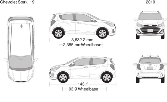 2019 Chevy Spark vector wrap template, Design-Ready PDF - GravBase