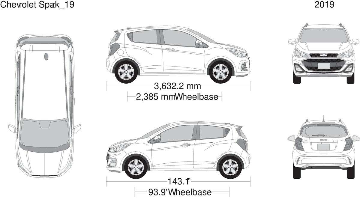 2019 Chevy Spark V19 Vehicle Wrap Template