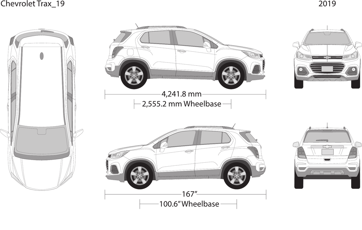 2019 Chevy Trax Vector Wrap Template - GravBase