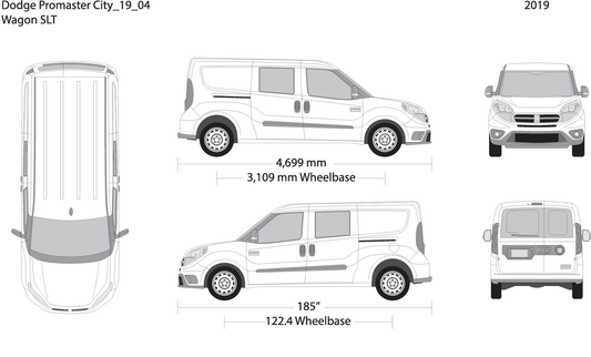 2019 Dodge Promaster City V04 Vehicle Wrap Template