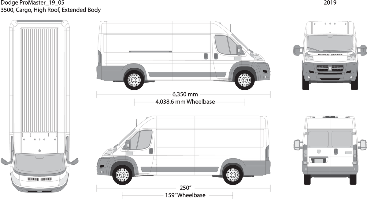 2019 Dodge Promaster V05 Vehicle Wrap Template