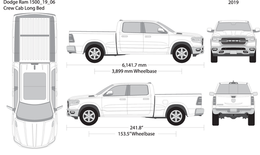 2019 Dodge Ram 1500 V06 Vehicle Wrap Template