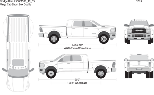 2019 Dodge Ram 2500 3500 V05 Vehicle Wrap Template