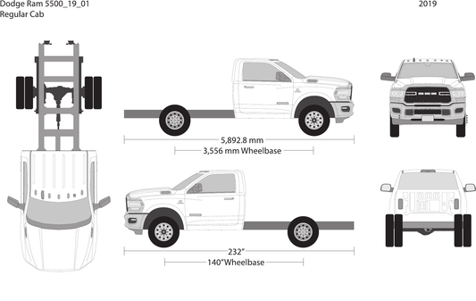 2019 Dodge Ram 5500 Vector Wrap Template - GravBase