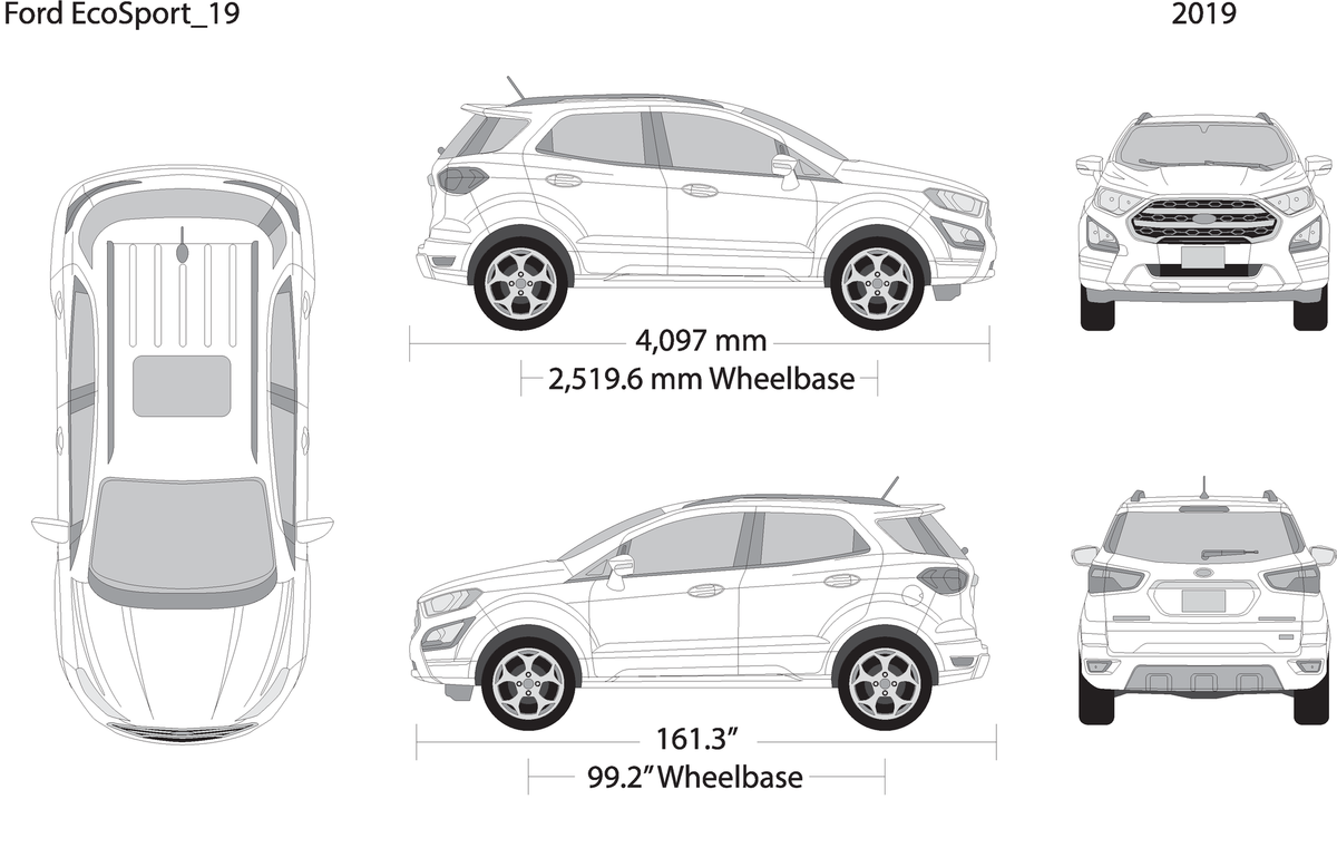 2019 Ford Eco Sport V19 Vehicle Wrap Template