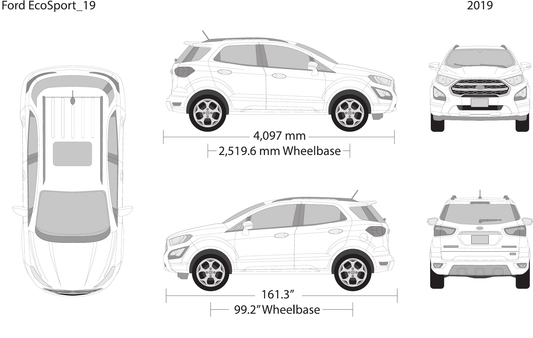 2019 Ford Ecosport Vector Wrap Template - GravBase
