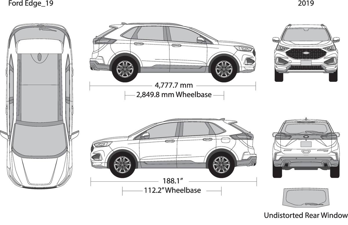 2019 Ford Edge V19 Vehicle Wrap Template