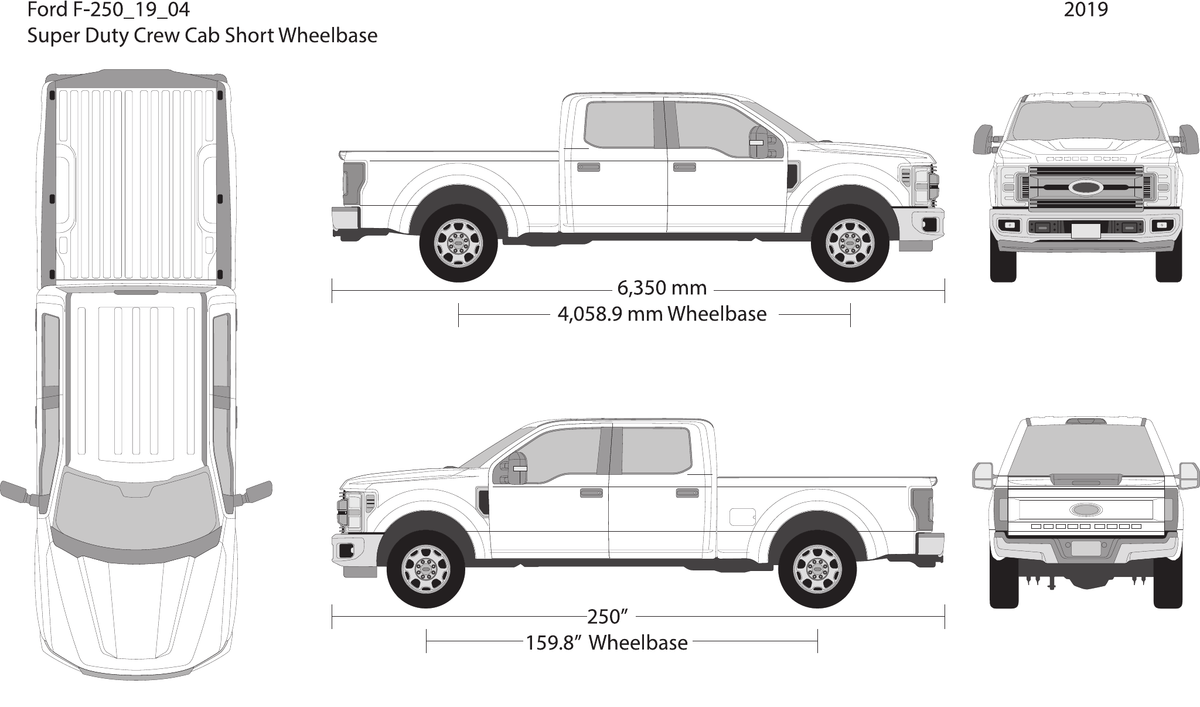 2019 Ford F-250 vector wrap template V04, Design-Ready PDF - GravBase