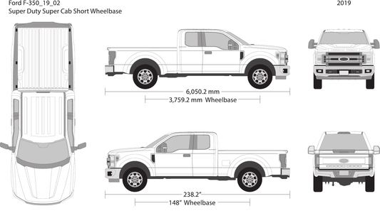 2019 Ford F-350 vector wrap template V02, Design-Ready PDF - GravBase