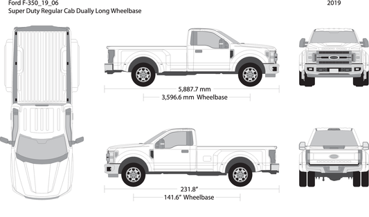 2019 Ford F 350 V06 Vehicle Wrap Template