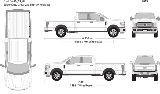 2019 Ford F-450 vector wrap template V04, Design-Ready PDF - GravBase
