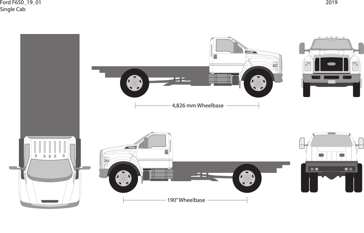 2019 Ford F-650 Vector Wrap Template - GravBase