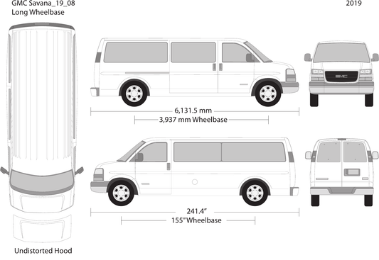 2019 GMC Savana vector wrap template V08, Design-Ready PDF - GravBase