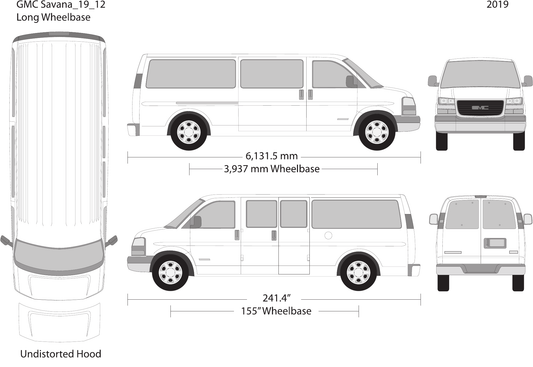 2019 GMC Savana vector wrap template V12, Design-Ready PDF - GravBase