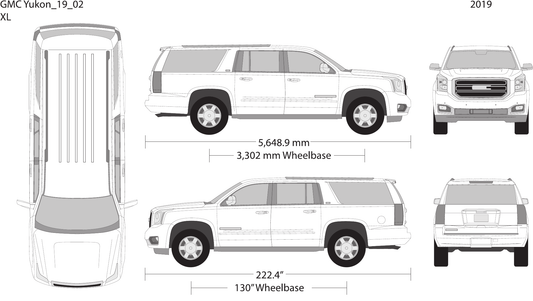 2019 GMC Yukon vector wrap template V02, Design-Ready PDF - GravBase