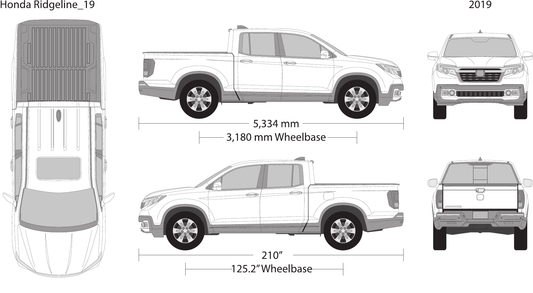 2019 Honda Ridgeline vector wrap template, Design-Ready PDF - GravBase