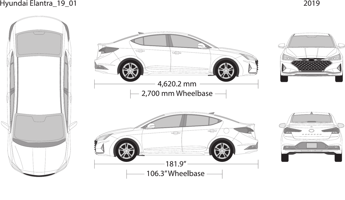 2019 Hyundai Elantra vector wrap template, Design-Ready PDF - GravBase